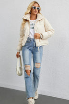 Short Stand Collar Puffer Coat image 7