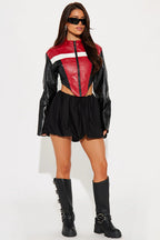 Colorblock Biker Crop Coat image 3