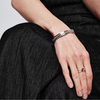 Minimalist Round Bead Zircon Open Bracelet image 2