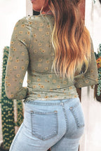Slim Fit Floral Long Sleeve Pullover Blouse image 2