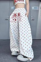 Star Letter Embroidered Cotton Baggy Sweat Pants image 2