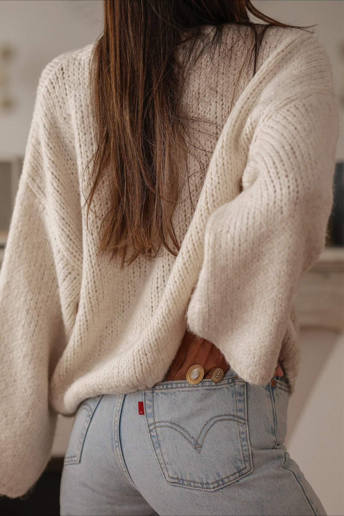 Elegant Solid Single Breasted Knit Cardigan image 4