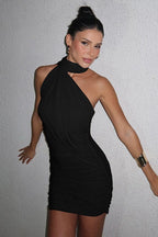 Sheer Tie Neck Bodycon Cocktail Dress image 14