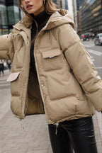 Cropped Insulated Cargo Puffer Jacket image 3
