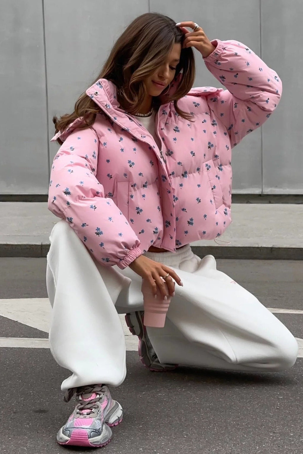 Chic Printed Puffy Puffer Jacket image 3