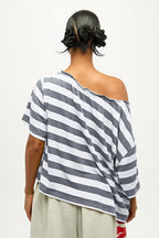 Casual Colorful Striped Loose T-Shirt image 15