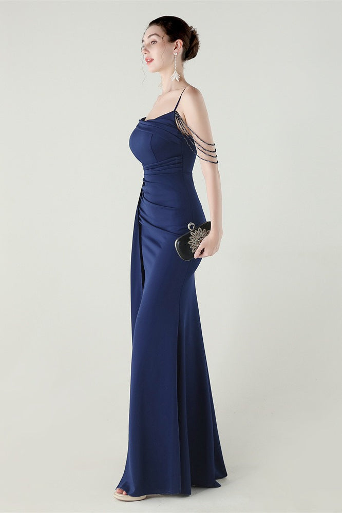 Satin Spaghetti Strap Mermaid Party Dress image 19