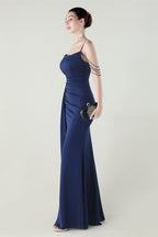 Satin Spaghetti Strap Mermaid Party Dress image 19