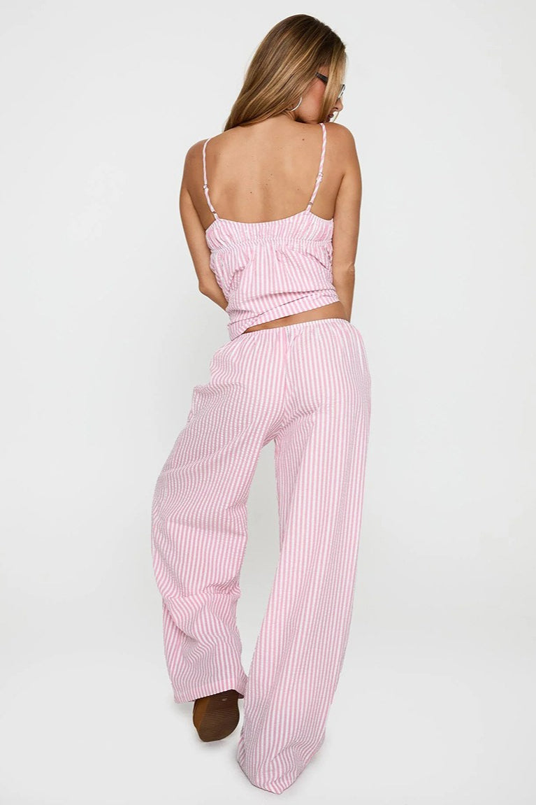 Striped Loose Cami Long Pants Two Piece Set image 3