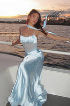 Satin Lace Trim Bodycon Cami Maxi Dress image 2