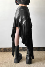 Edgy Ruffle Paneled Asymmetrical Skirt image 2
