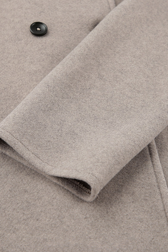 Vintage Brown V-Neck Wool Coat image 4