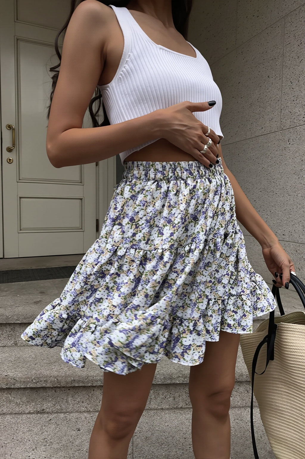 Chic Boho Floral Patchwork High Waist Skirt image 2
