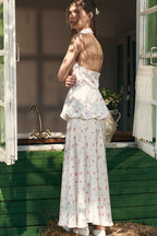 Satin Print Tank Ruffle Hem Skirt Set image 9