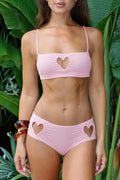 Pink Heart Cutout Bikini Set image 1