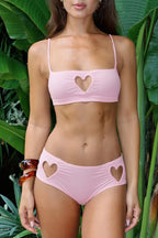 Pink Heart Cutout Bikini Set image 1