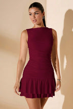 Solid Color Pleated Bodycon Cocktail Dress image 13