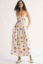Striped Pocket A-Line Printed Midi Dress image 7