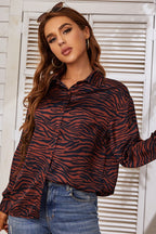 Tie Front Long Sleeve Street Style Blouse image 1