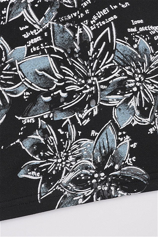 Retro Floral Printed V Neck Blouse image 7