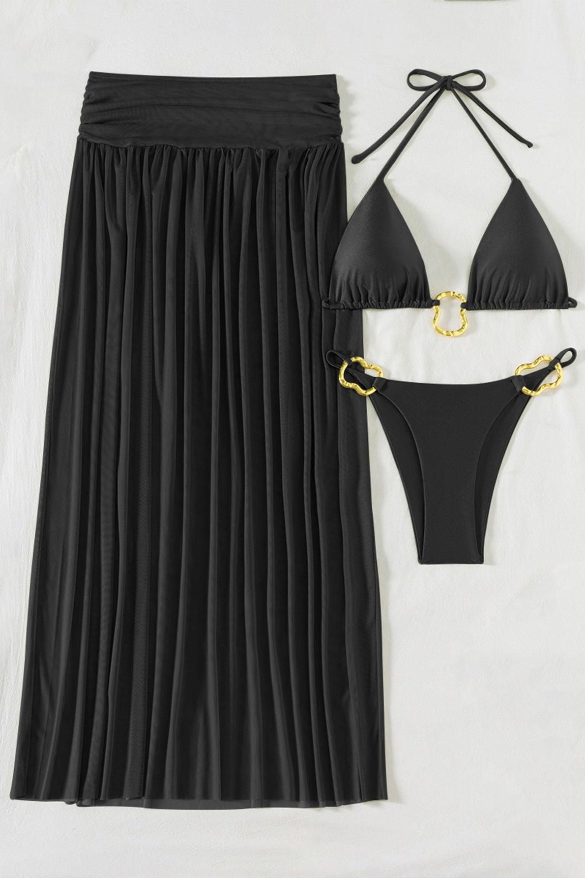 Ruched Fitted Three Piece Swim Set image 6