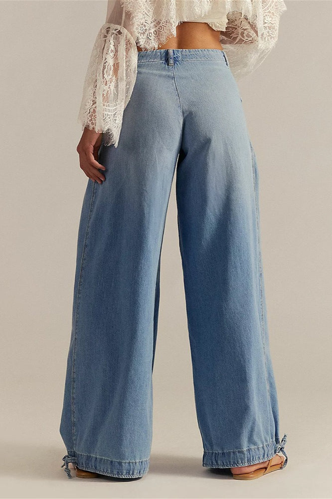Loose Cuffed Ruched Tie Jeans image 3