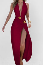 Fashionable V-Neck Split Loose Party Dress image 1
