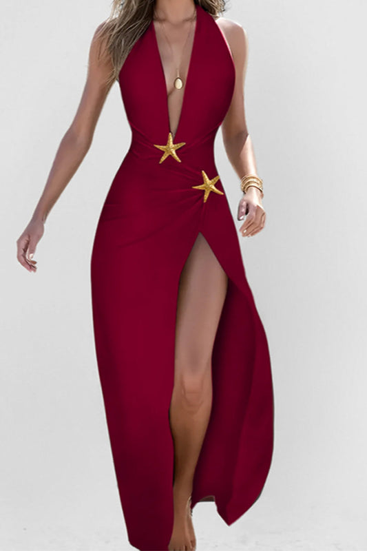 Fashionable V-Neck Split Loose Party Dress image 1