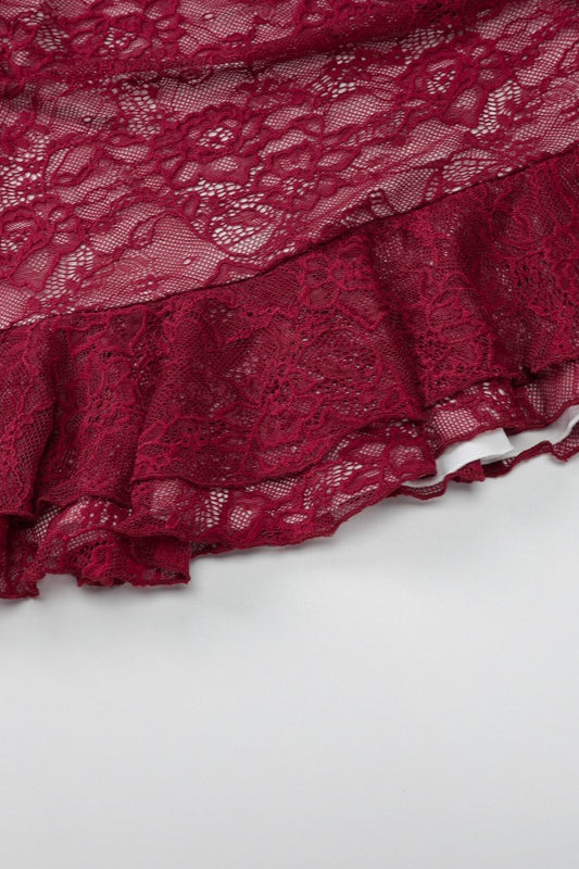 Lace Bustier Ruffle Hem Cocktail Dress image 11