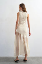 Ribbed Knit Mesh Splice Maxi Dress image 2