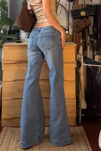 Low Waist Washed Flare Jeans image 4