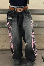 Gothic Print Wide-Leg Jeans image 15