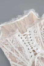 Lace Sheer Patchwork Strapless Floral Dress image 7