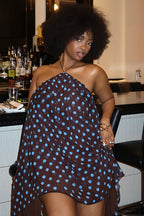 Tube Polka Dot Halter Cutout Back Mini Dress image 2