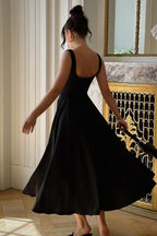 Solid Square Neck Sleeveless Cocktail Dress image 5