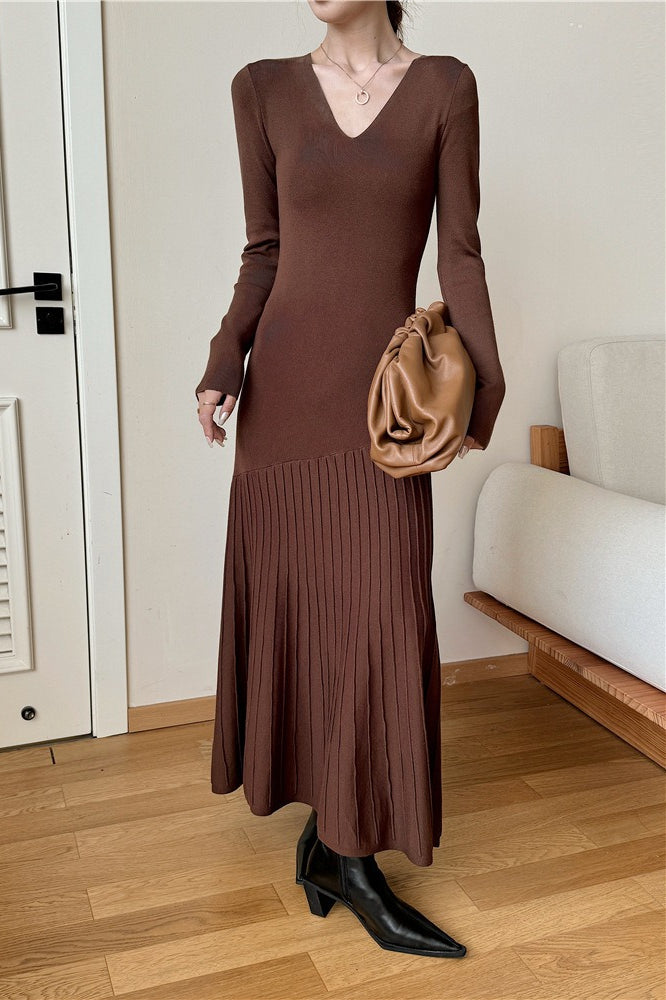 Vintage Knit Fitted Mermaid Hem Maxi Dress image 1