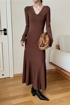 Vintage Knit Fitted Mermaid Hem Maxi Dress image 1