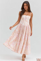 Sexy Floral Cami Bodycon Maxi Dress image 3