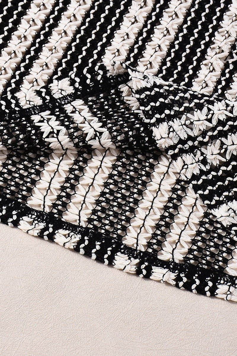 Striped Knit Elastic Flare Pants image 4