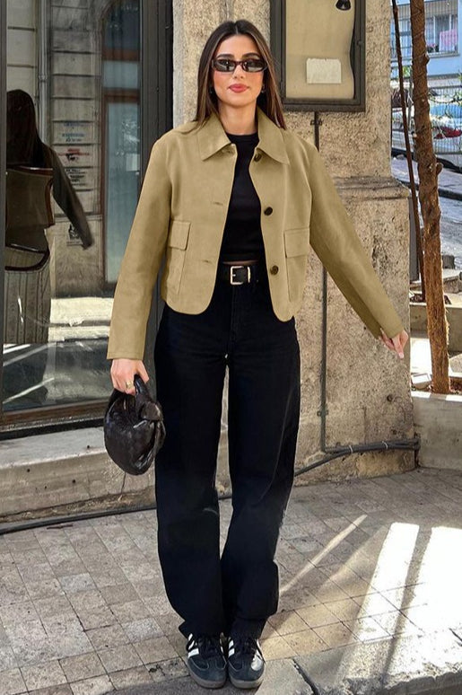 Suede Lapel Vintage Jacket image 5