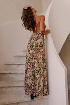 Street Style Leopard V Neck Maxi Dress image 2