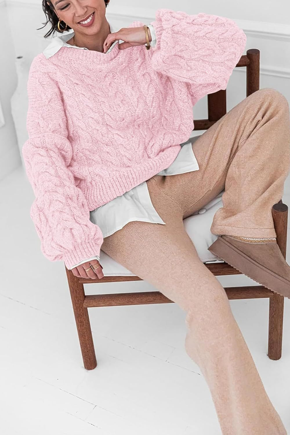 Vintage Chunky Knit Cable Sweater image 4