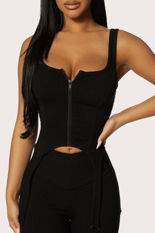 U Neck Zip Back Knit Top image 4