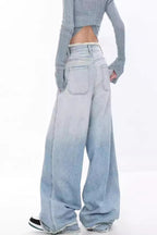 High Waist Draped Gradient Ripped Jeans image 2