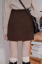 Corduroy High Waist A-Line Skirt image 2