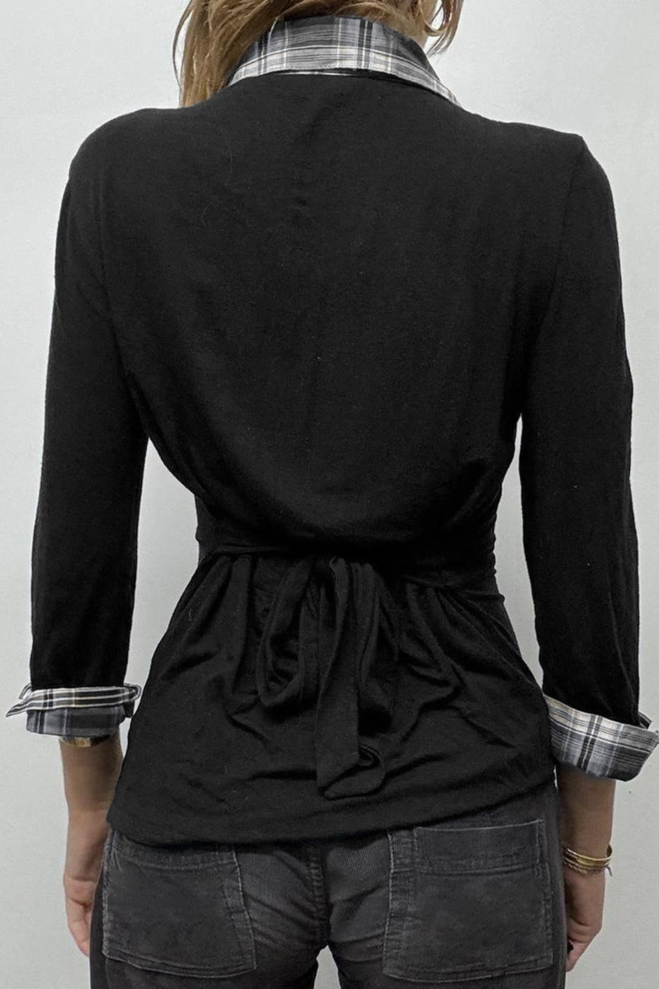 Knit Camouflage Fitted Long Sleeve Blouse image 4