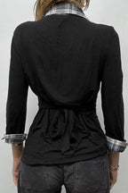 Knit Camouflage Fitted Long Sleeve Blouse image 4