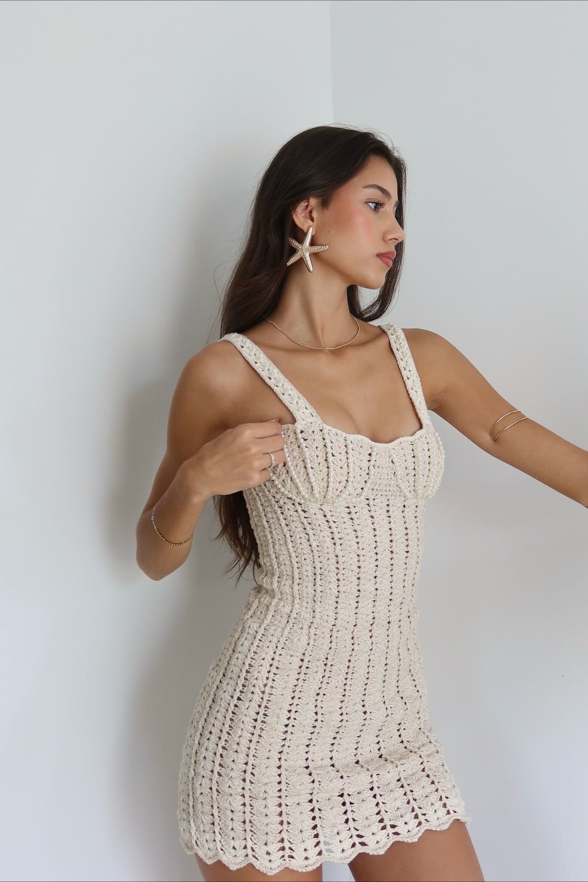 Hollow Out Knit Cami Boho Dress image 2