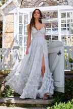 Elegant Floral Print Sleeveless Maxi Party Dress image 6
