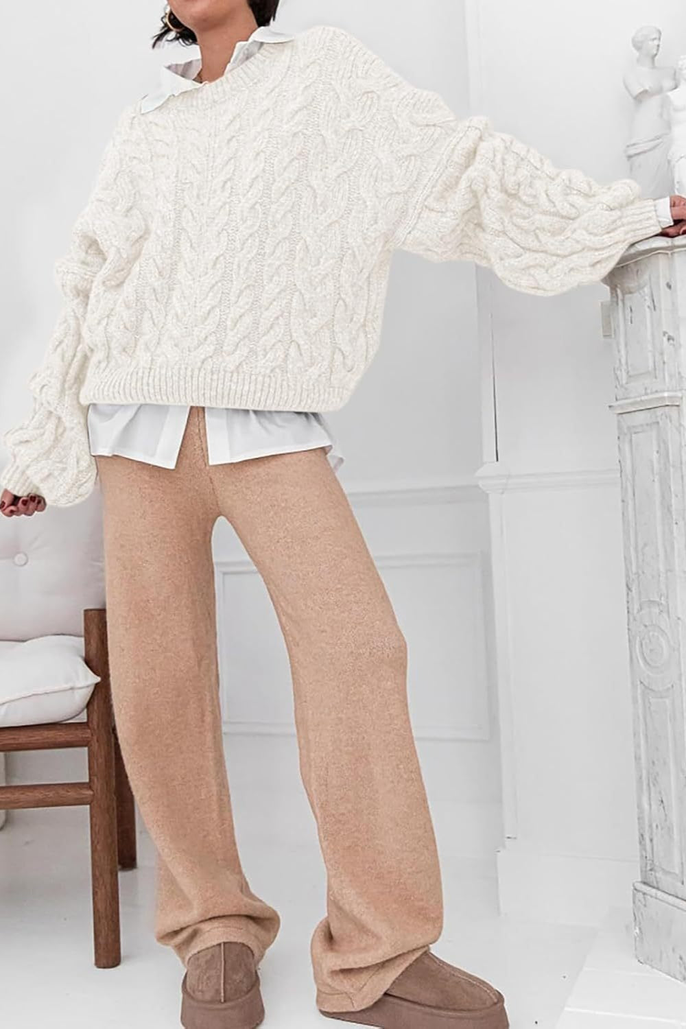 Vintage Chunky Knit Cable Sweater image 2